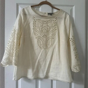 Neiman Marcus 100% linen long sleeve blouse and top XL